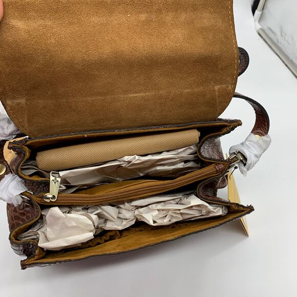 Patricia Nash Crossbody Leather Ashmore Satchel British Tan Croco Purse - Picture 3 of 11